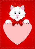 Chaton mignon avec c&oelig;ur pour la Saint-Valentin